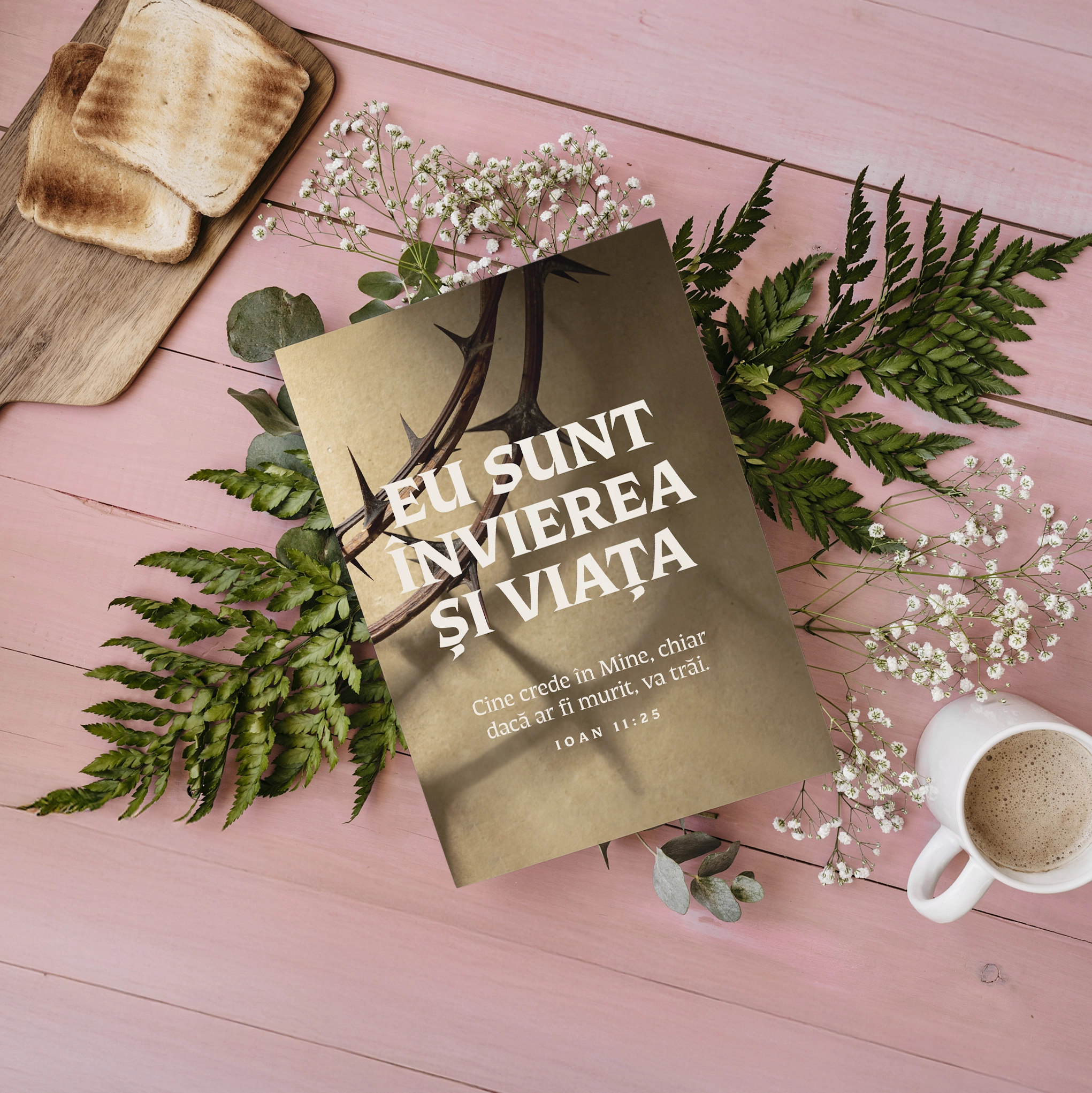 Felicitare de Paste cu verset biblic, Ioan 11:25